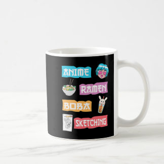 Taza De Café Anime Ramen Boba Esbozando Kawaii Anime Lover Mer