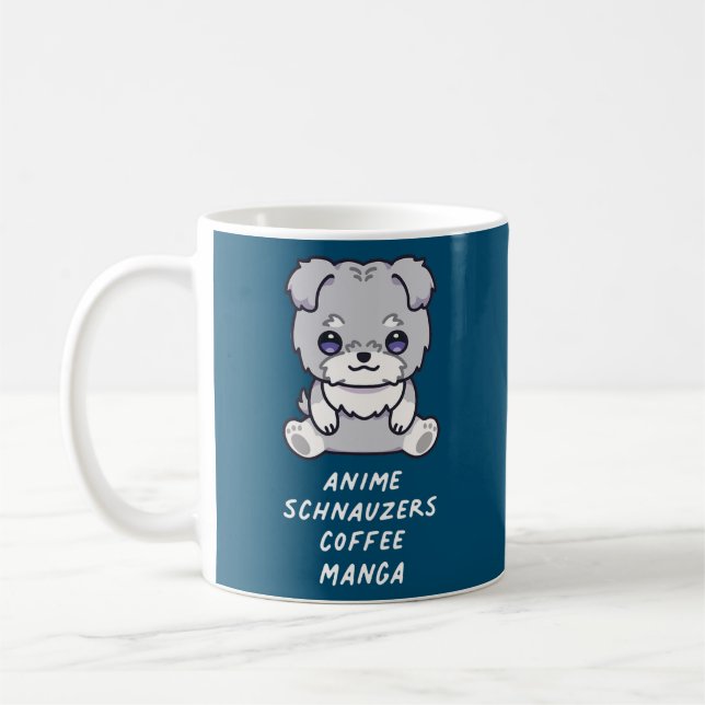 Taza De Café Anime Schnauzers Café Manga Kawaii Perro amante (Izquierda)