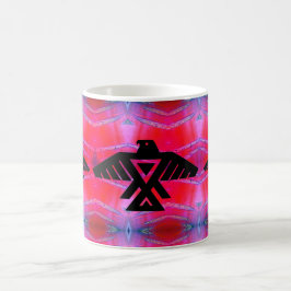 Taza De Café Anishinaabe Thunderbird Fluorescente Rosa
