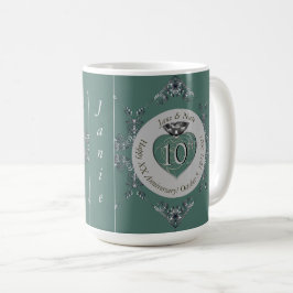 Taza De Café Aniversario 10/11/20/25/70/Boda