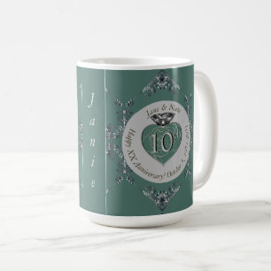 Taza De Café Aniversario 10/11/20/25/70/Boda