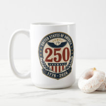 Taza de café Aniversario 250 de América 1776-2026
