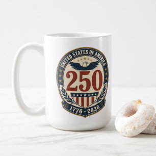 Taza de café Aniversario 250 de América 1776-2026