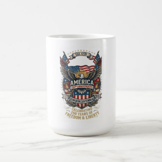 Taza De Café Aniversario 250 de América Patriótico 1776 Liberta