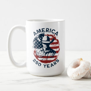 Taza De Café Aniversario 250 de América Vaquero 1776-2026