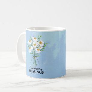 Taza De Café Aniversario boda Bendiciones Bouquet de Daisies