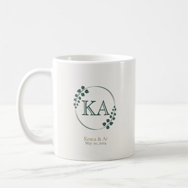 Taza De Café Aniversario Boda personalizado (Izquierda)