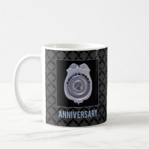 Taza De Café Aniversario con el Departamento de Policía, Insign