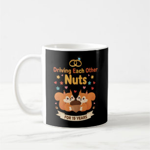 Taza De Café Aniversario de 19 Años Volviéndonos Mutuamente Loc