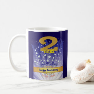 Taza De Café Aniversario de 2 años de recuperación personalizad
