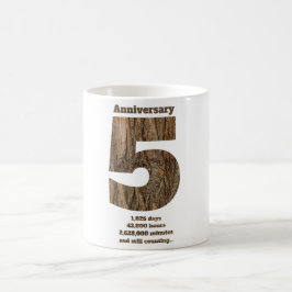 Taza De Café Aniversario de 5 años - Milestone de aniversario d