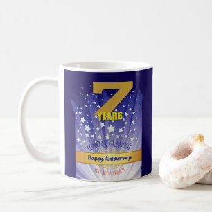 Taza De Café Aniversario de 7 años de recuperación personalizad