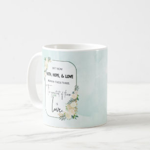 Taza De Café Aniversario de Boda Religiosa Fe Esperanza Amor