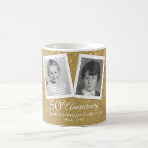 Taza De Café Aniversario de Bodas de Oro Fotos de la Infancia