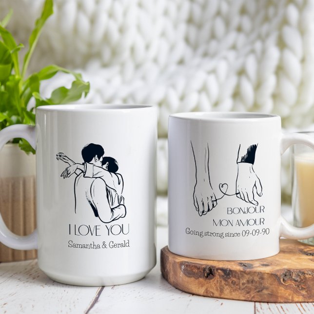 Taza De Café Aniversario de la boda elegante Día de San Valentí (Subido por el creador)