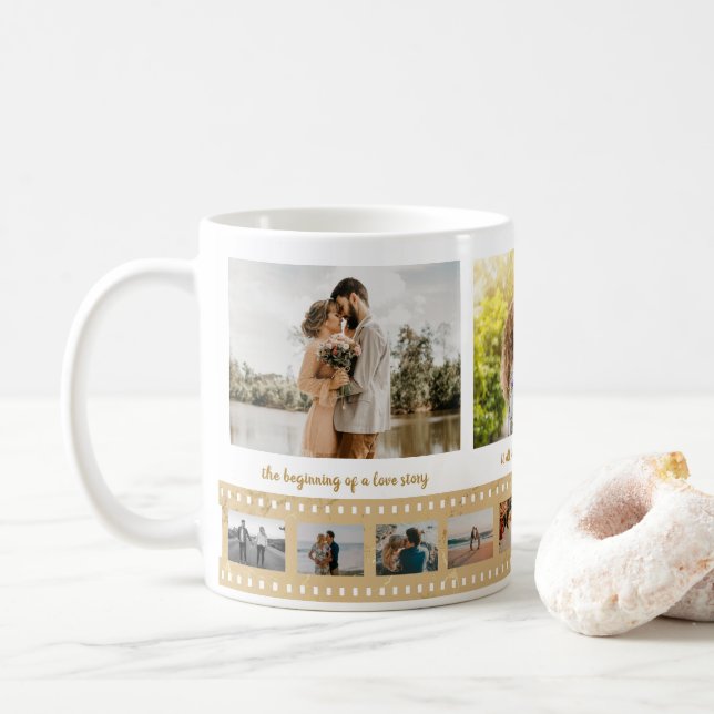 Taza De Café Aniversario de la pareja de recién casados de vari (Con donut)