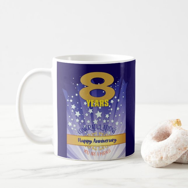 Taza De Café Aniversario de la Recuperación de PERSONALIZADOS d (Con donut)