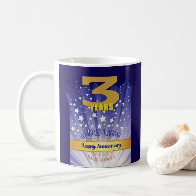 Taza De Café Aniversario de la Recuperación de PERSONALIZADOS d (Con donut)