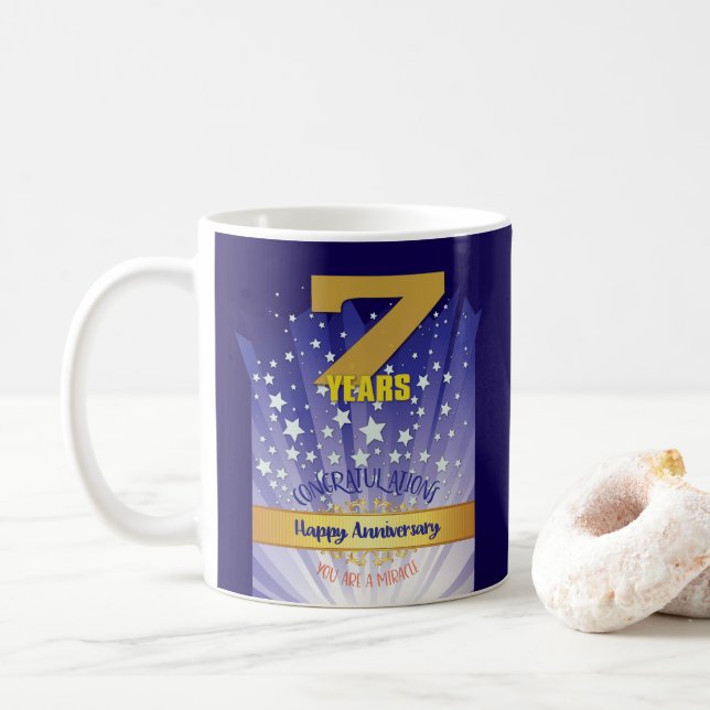 Taza De Café Aniversario de la Recuperación de PERSONALIZADOS d (Con donut)