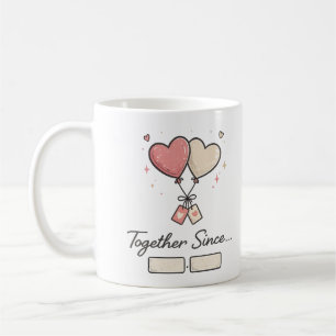 Taza De Café Aniversario de Pareja Personalizado Desde Entonces