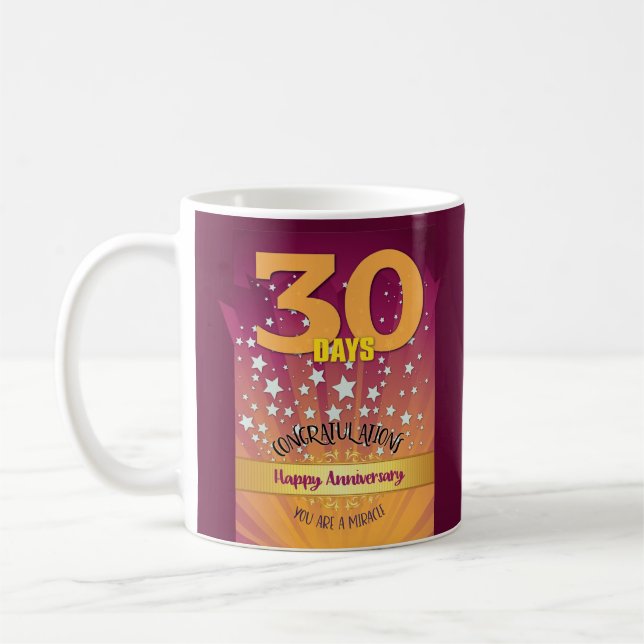 Taza De Café Aniversario de Recuperación de PERSONALIZADOS de 3 (Izquierda)