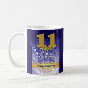 Taza De Café Aniversario de recuperación personalizada de 11 añ