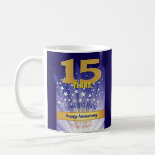 Taza De Café Aniversario de recuperación personalizada de 15 añ