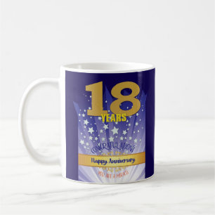 Taza De Café Aniversario de recuperación personalizada de 18 añ
