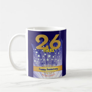 Taza De Café Aniversario de recuperación personalizada de 26 añ