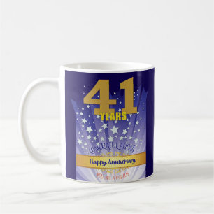 Taza De Café Aniversario de recuperación personalizada de 41 añ