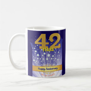 Taza De Café Aniversario de recuperación personalizada de 42 añ