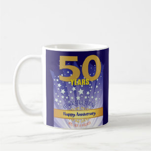 Taza De Café Aniversario de Recuperación Personalizada de 50 Añ