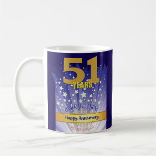 Taza De Café Aniversario de recuperación personalizada de 51 añ