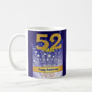 Taza De Café Aniversario de Recuperación Personalizada de 52 Añ
