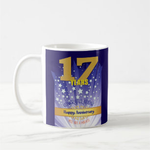 Taza De Café Aniversario de recuperación personalizado de 17 añ