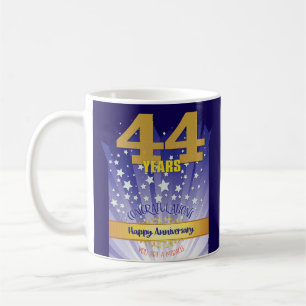Taza De Café Aniversario de recuperación personalizado de 44 añ