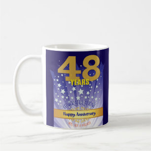 Taza De Café Aniversario de recuperación personalizado de 48 añ