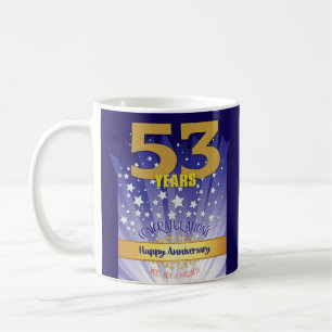 Taza De Café Aniversario de recuperación personalizado de 53 añ