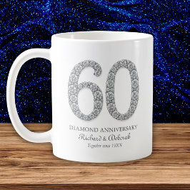 Taza De Café Aniversario del 60° Boda del Diamante