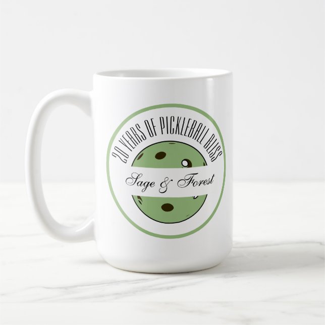 Taza De Café Aniversario del baloncesto Sage Pickleball Persona (Izquierda)