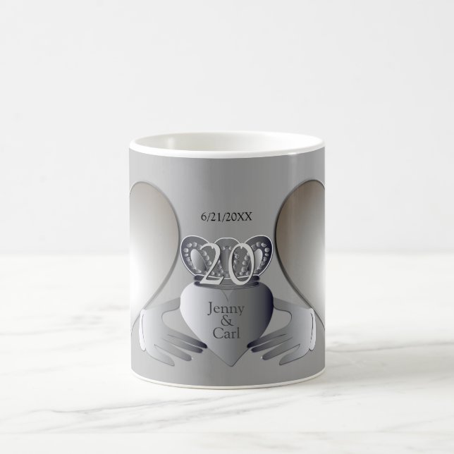 Taza De Café Aniversario del Boda de la foto    CladdaughCoffee (Centro)