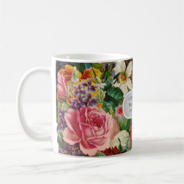 Taza De Café Aniversario del boda - Rosas de la época Personali
