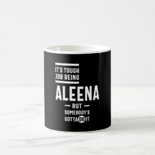 Taza De Café Aniversario del nombre personalizado de Aleena
