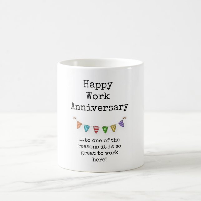 Taza De Café Aniversario del trabajo feliz, obrero, regalo de j (Centro)