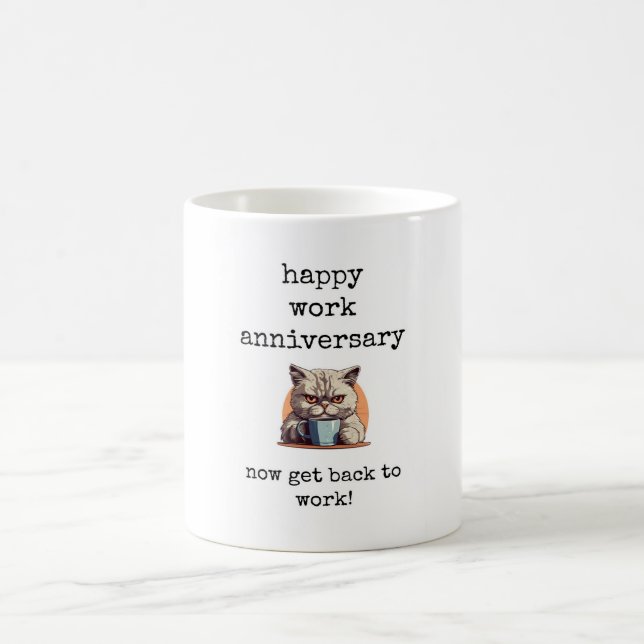 Taza De Café Aniversario del trabajo feliz, regalo de trabajado (Centro)