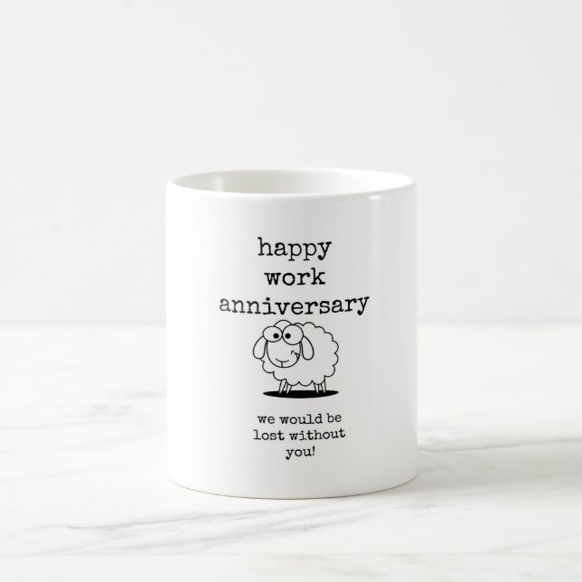 Taza De Café Aniversario del trabajo feliz, regalo de trabajado (Centro)