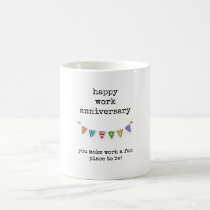 Taza De Café Aniversario del Trabajo, Trabajador, Amigo, Jefe, 