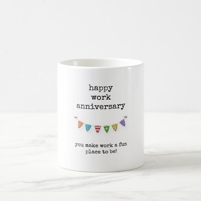 Taza De Café Aniversario del Trabajo, Trabajador, Amigo, Jefe,  (Centro)