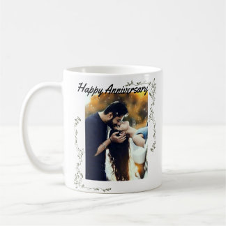 Taza De Café "Aniversario feliz" Foto de pareja linda café Mug