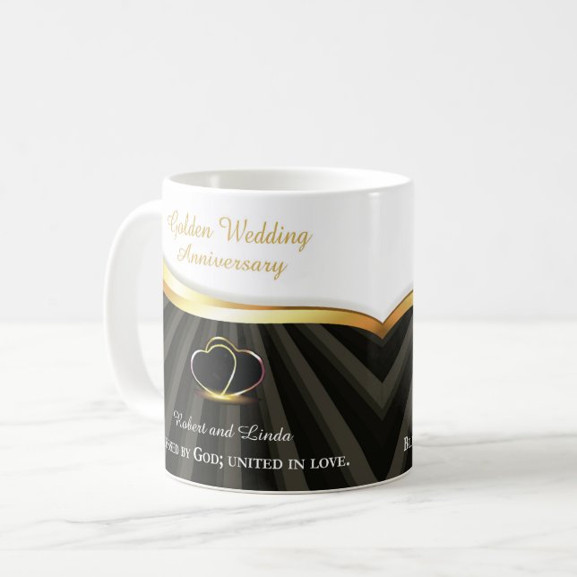 Taza De Café Aniversario religioso Boda de Oro 50 (Anverso izquierdo)